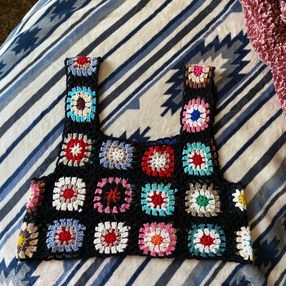 Hand-Knitted Flower Tank